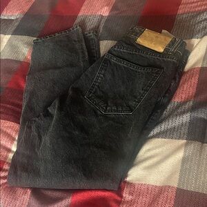 Zara Women's Black High Rise Mom Jeans